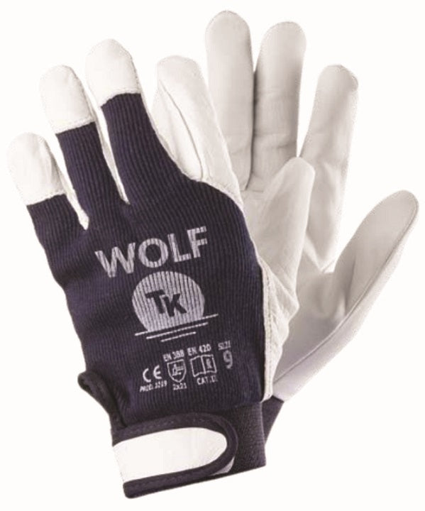 Montážne rukavice na suchý zips Wolf, veľkosť 9