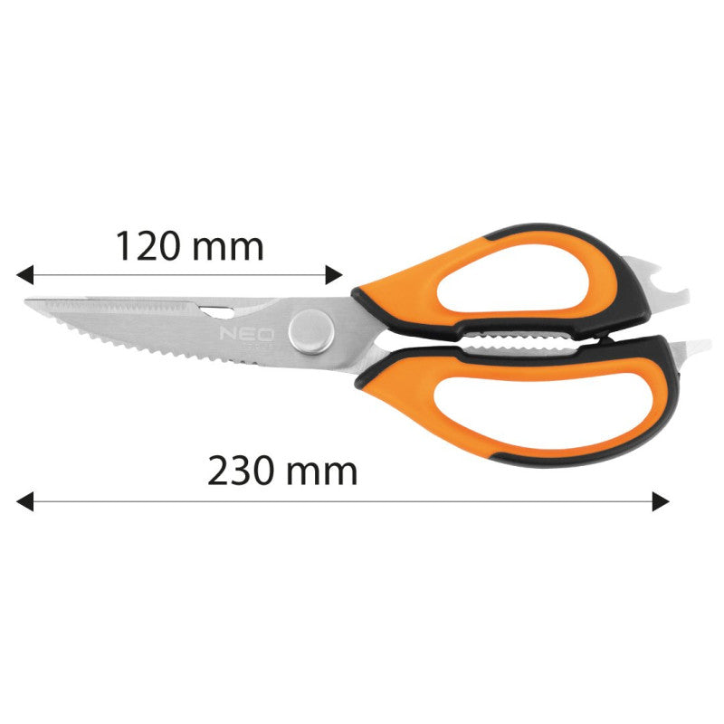 Olló 230mm 6in1
