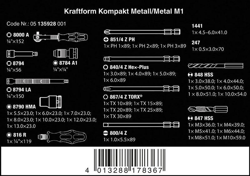 Kraftform Kompakt M 1 For Metal 39 Pieces