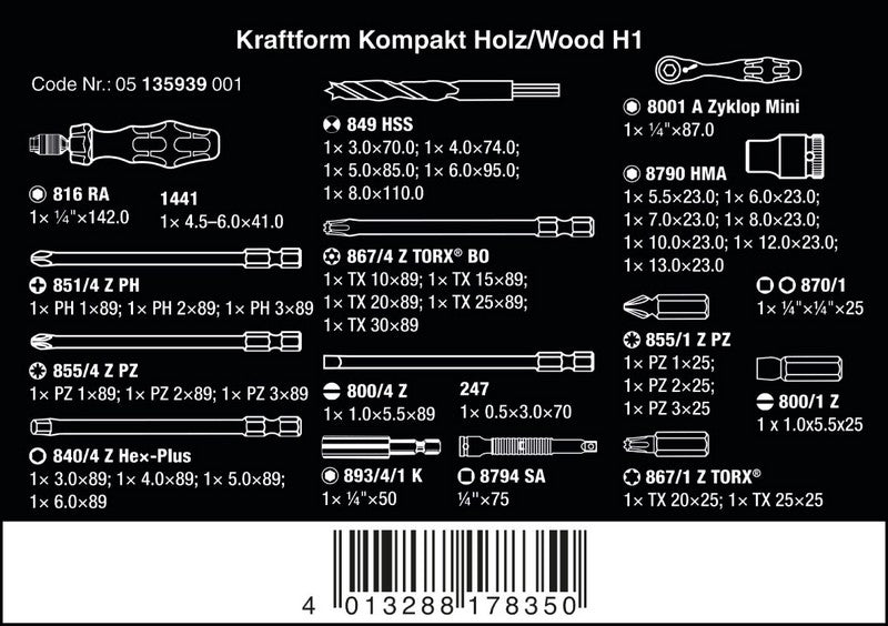 Kraftform Kompakt H 1 For Wood 41 Pieces