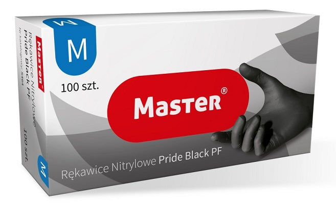 Black Nitrile Gloves Master Pride Size M