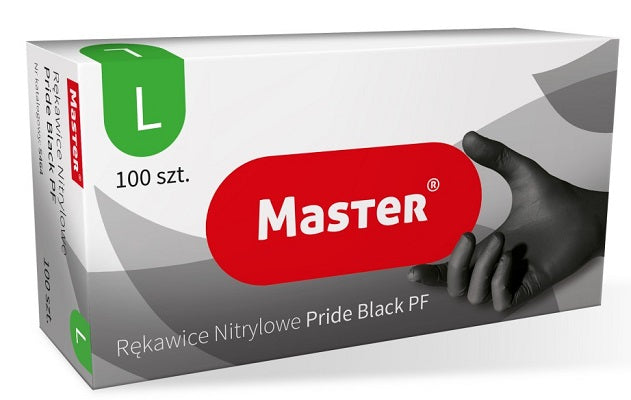 Black Nitrile Gloves Master Pride Size L