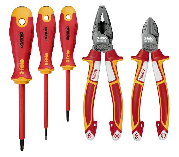 Conjunto de 3 chaves de fenda Felo-ergonic Vde + 2 cortadores laterais