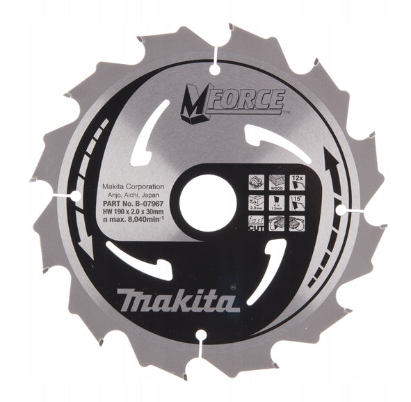 Sierra Circular M-force Para Madera 190*30mm 12dientes