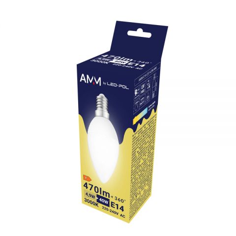 E14 Led Smd Ww 4.9w Bougie Ampoule Amm