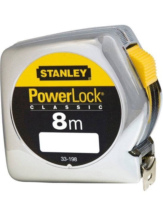Powerlock Mål Krom plastikhus 8m/25mm [l]