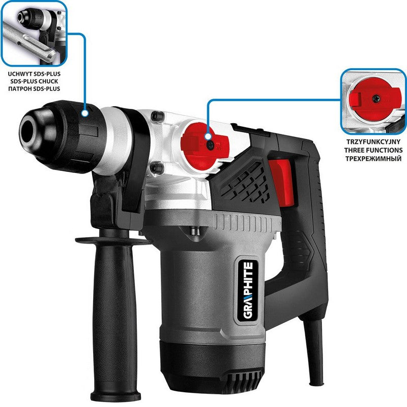 Sds+ Rotary Hammer 900w Impact 4j Case