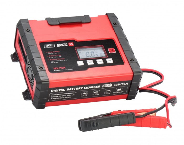 Praktik Charger 15 Lcd 12v Cargador De Baterías Inteligente