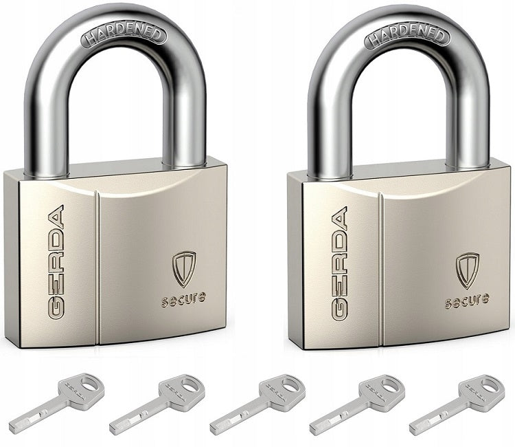 Set Di 2 Lucchetti Gemelli In Ottone Nichelato Secure Ksws S40