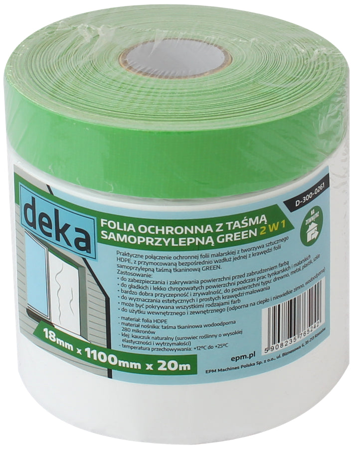 Protective Foil With Green Tape For Outdoors 110cm*20m