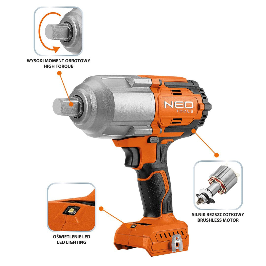 1100nm Energy+18v Battery-free Impact Wrench Without Battery