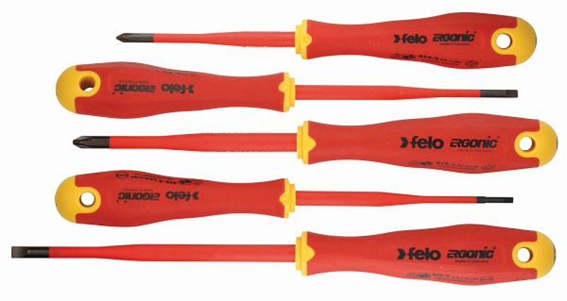 Set Of 5 Felo-ergonic Vde Slim Screwdrivers