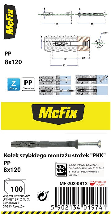 Quick Mounting Plug Pp Cone 8*120mm