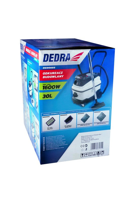 Workshop Vacuum Cleaner 1600w With 30l Water Filter