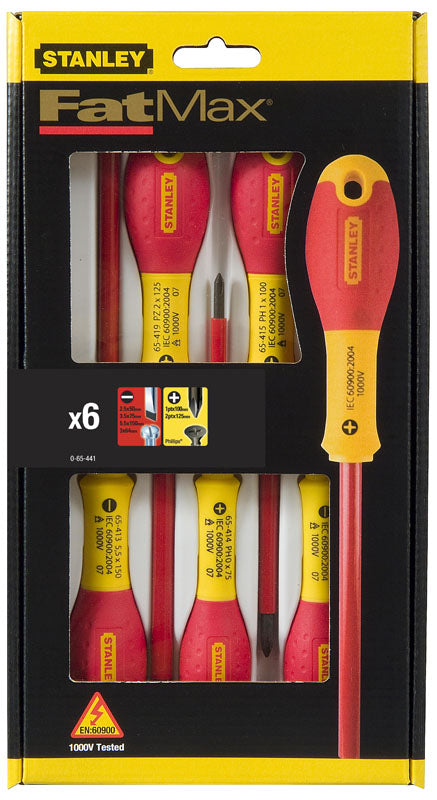 Fatmax skruvmejselsats 6 st Vde Flat + Ph