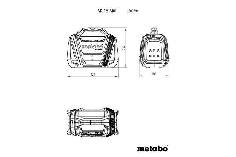 Compresor sin aceite a bateria 18v ak 18 Multi 0*ah