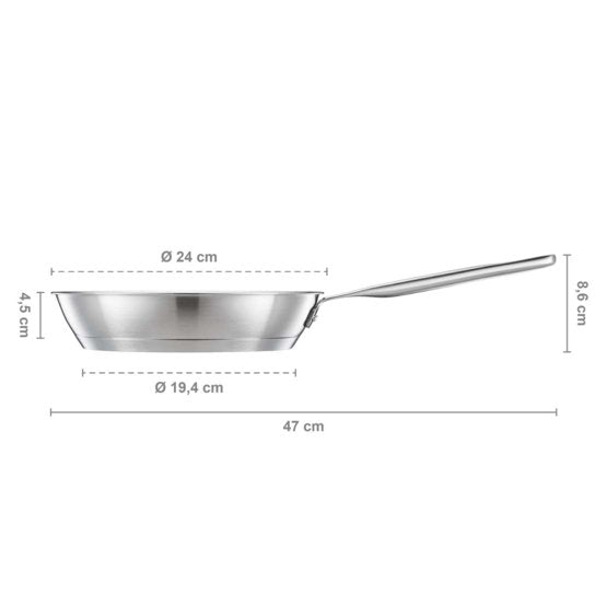 All Steel Pure Frypan 24cm