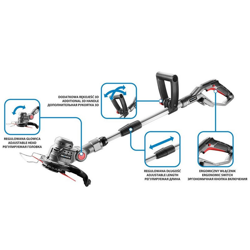 Energia akkumulátoros trimmerek + 18V Li-ion + 2ah akkumulátor + töltő