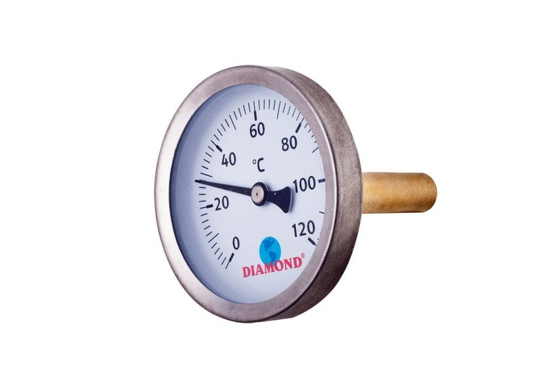 Termometer Diameter 63mm 0-120c Rygg-hona 1/2'