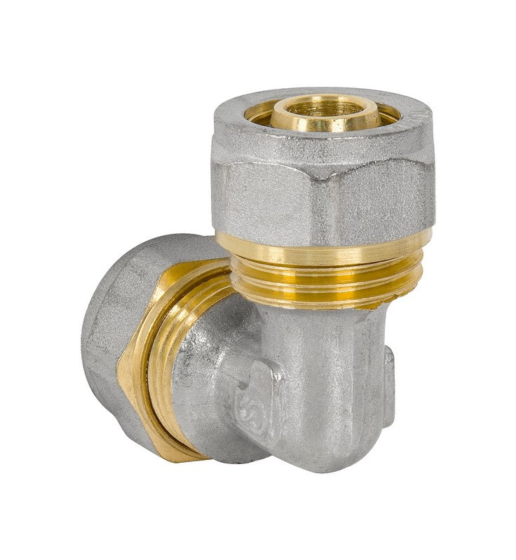 Pex-al-pex Chrome Armbåge 20*20 Dubbel