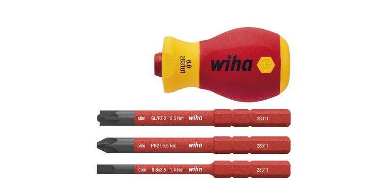 Tournevis isolé Slimvario Stuuby 4 pièces avec porte-embout