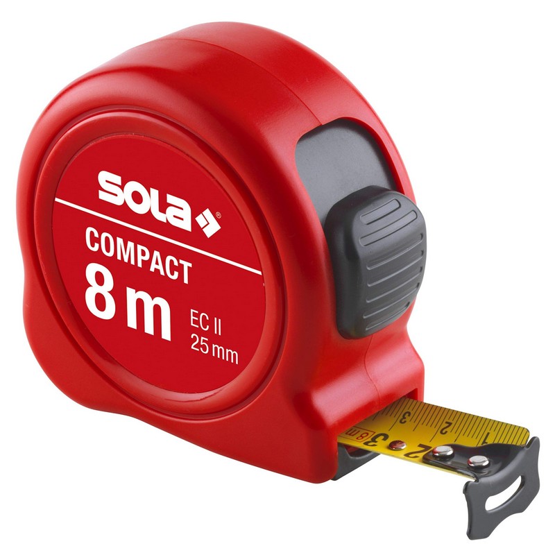 Mesure à rouler compacte en acier 25 mm 8 m