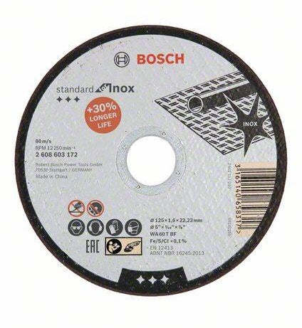 Disco Piatto Inox T1a 125*1.6*22 Inox-standard