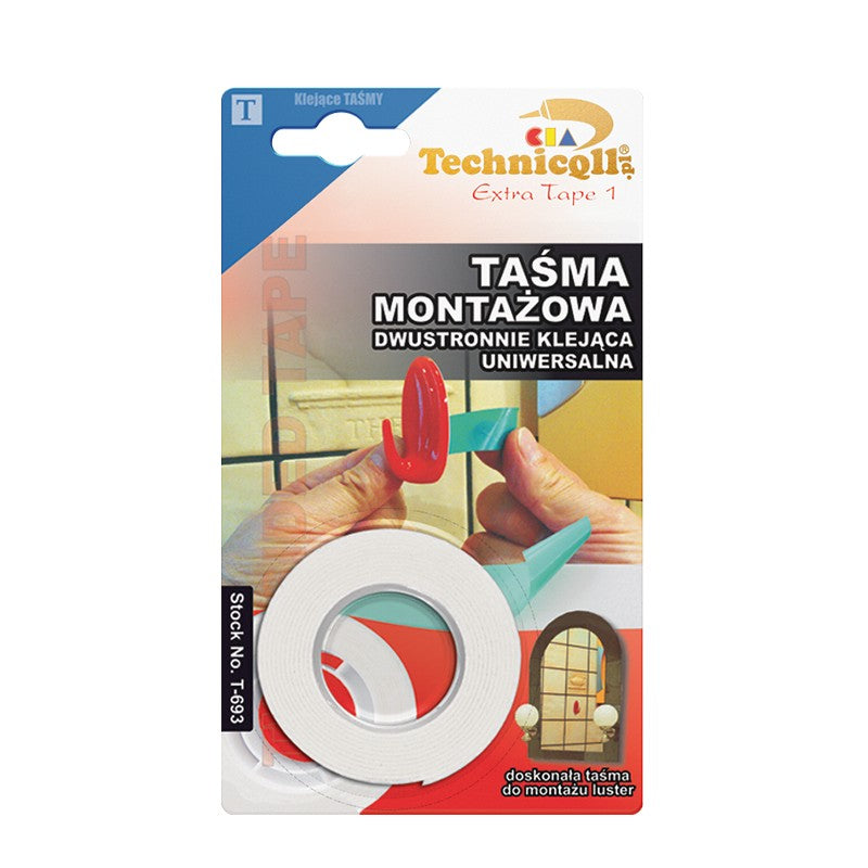 Bandă de montare cu două fețe 1,5 m/19 mm