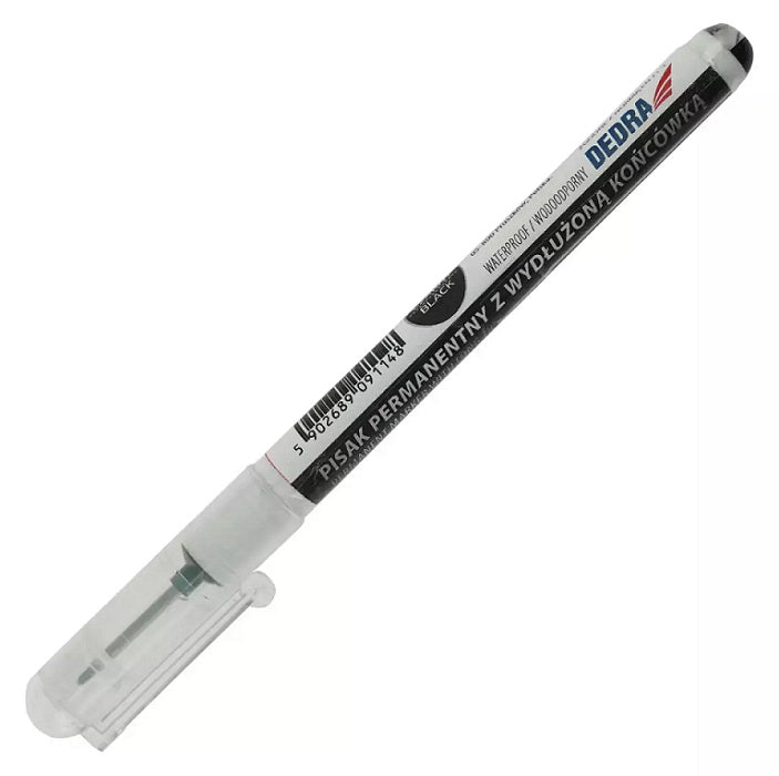 Technical Marker With Extended Tip Black