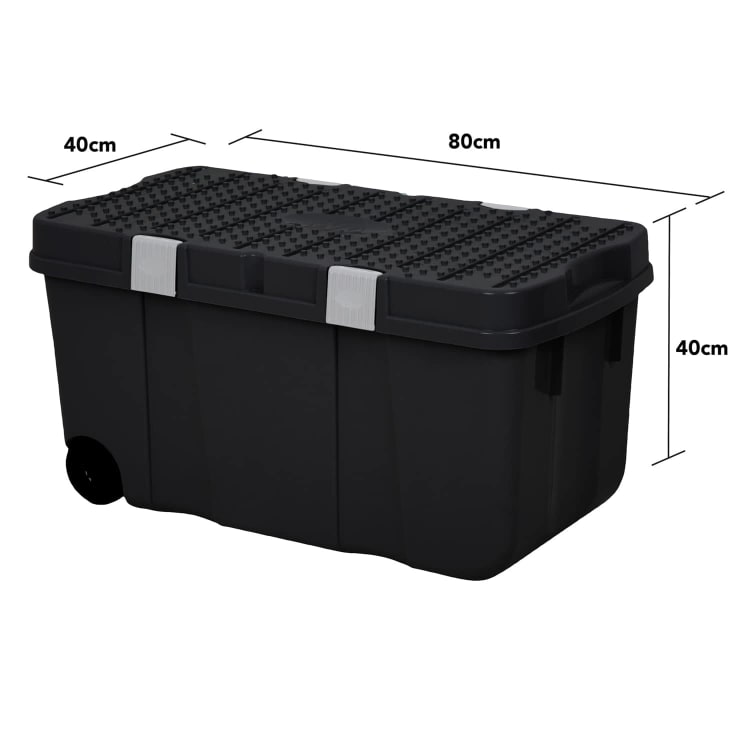 Wham Bosca Dhá-rothaí/iompróir Black 100l