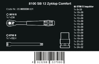 Zyklop Comfort Sb 13 3/8'' Spärrhake I Metriskt Set 11 St.