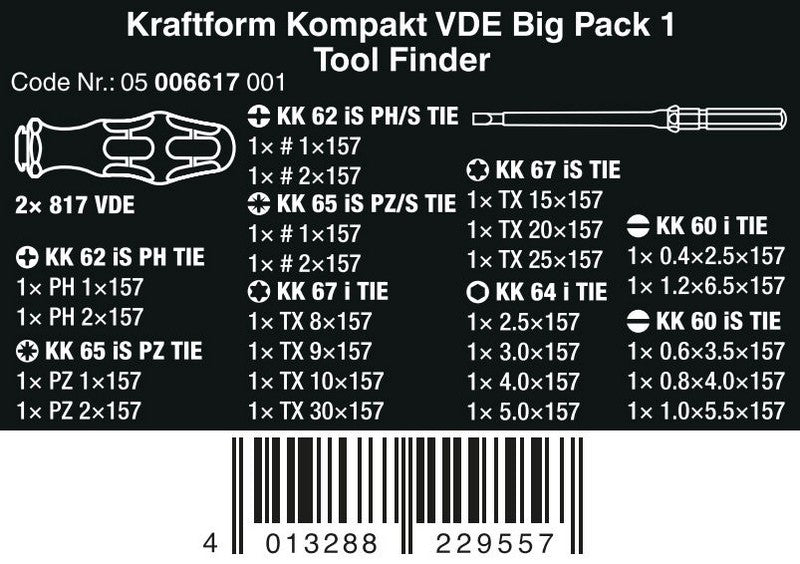 Kraftform Kompakt Vde Screwdriver Set Big Pack 1 26 Pcs.