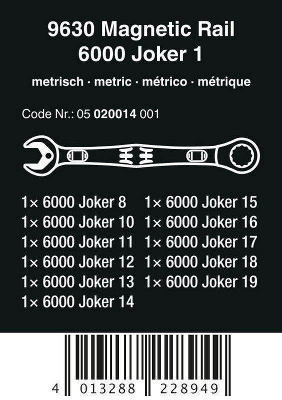 Set Of Flat-end Wrenches With Ratchets 6000 Joker 1+magnetic List