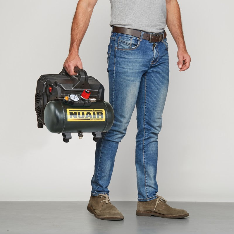Sprężarka bezolejowa 6l 8 barów wyciszona 59db 1hp