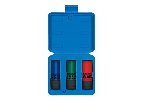 Impact Socket Set 6-angle For Alloy Wheels 1/2'' 3-piece Cassette