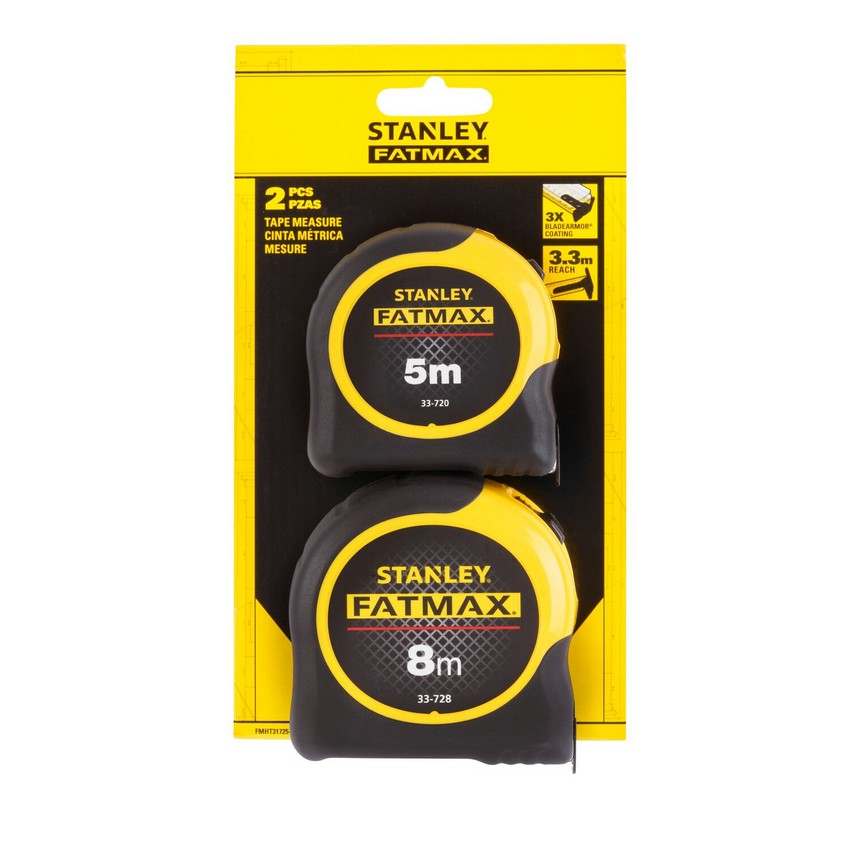 Sæt med 2 Fatmax mål 5m 8m/32mm