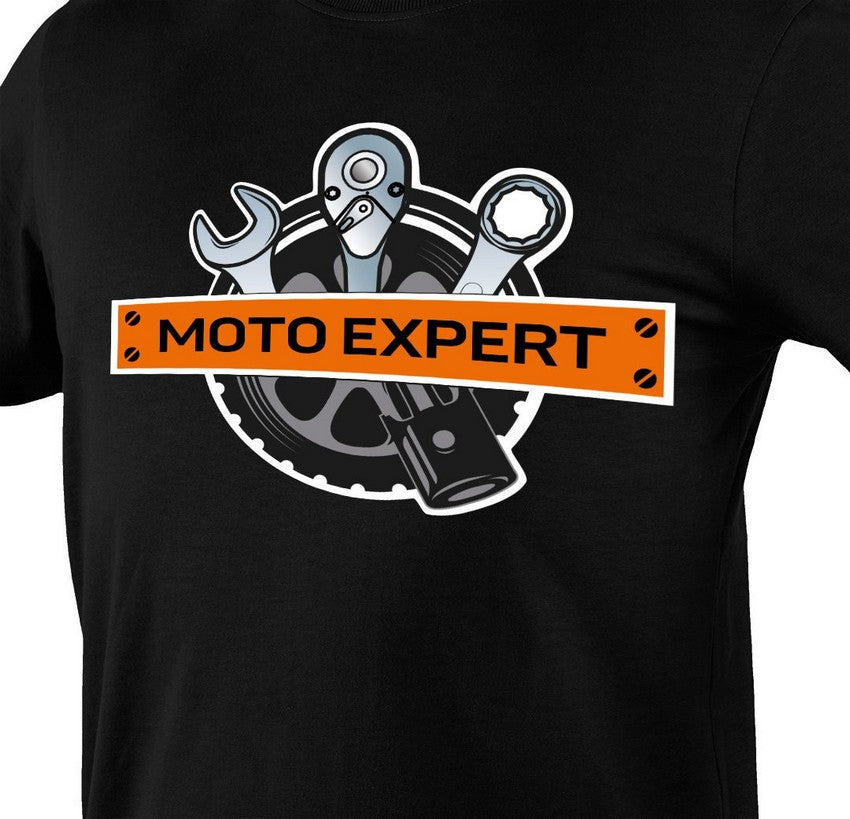 T-Shirt mit Moto Expert-Aufdruck, Größe XXL