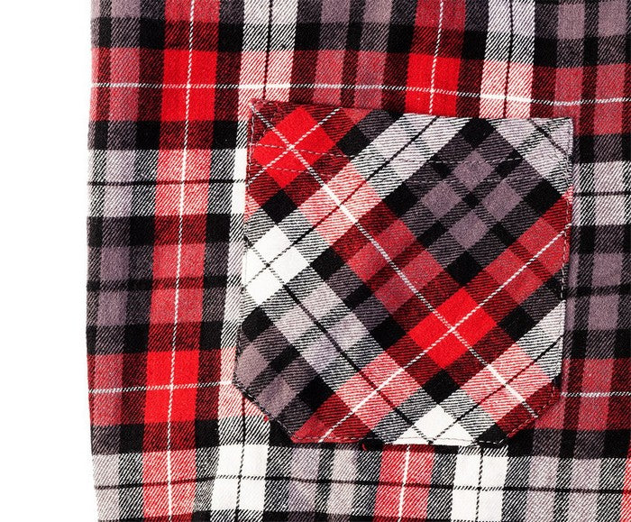 Piros fekete-fehér kockás flanel ing M-es méretű