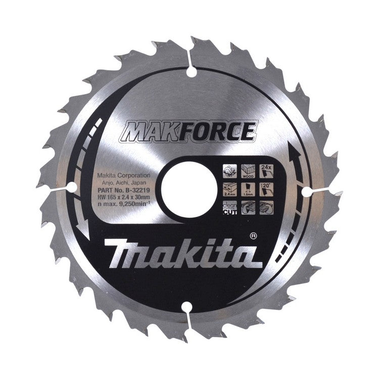 Scie à bois frittée Makforce 165*30mm 24 dents