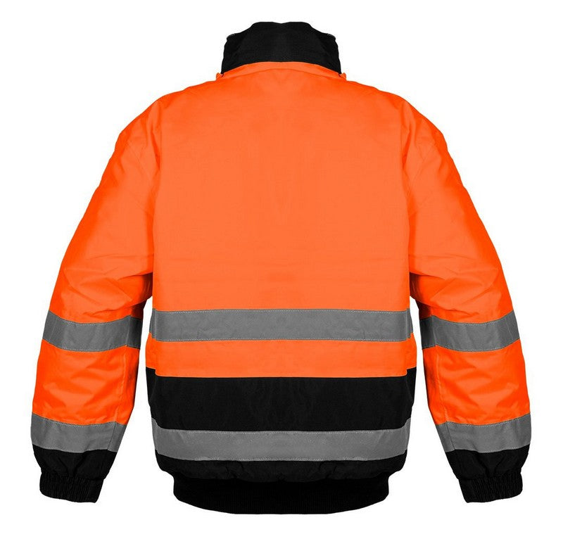 Vadderad arbetsjacka med hög synlighet Orange Storlek Xl