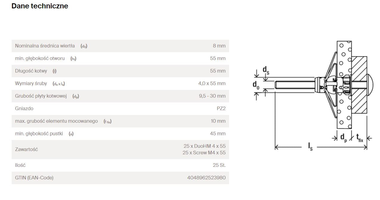 Duohm Pin 8*55 S Cap Head Screw