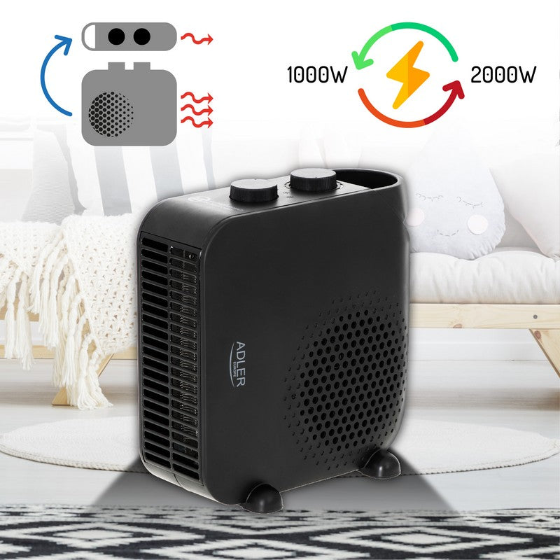 Termoventilatore Nero 2000w Ad 7725b