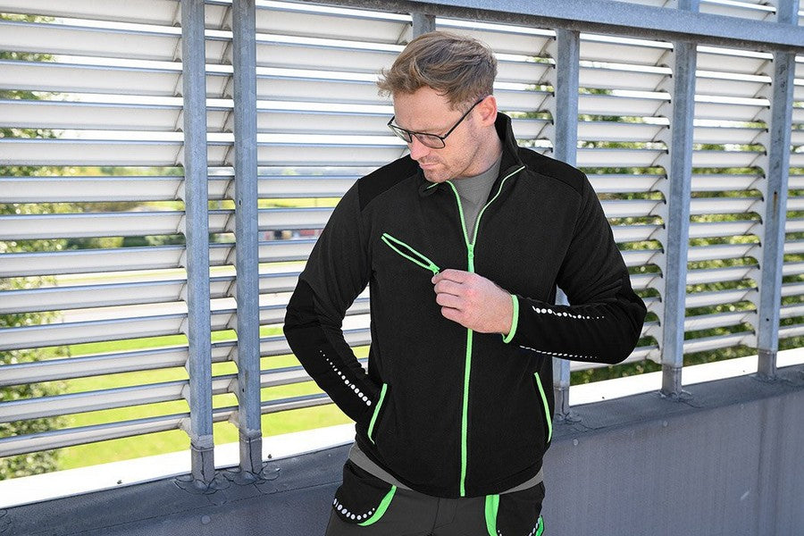 Prémiový pracovní fleece Černá Cordura zesílení Velikost M