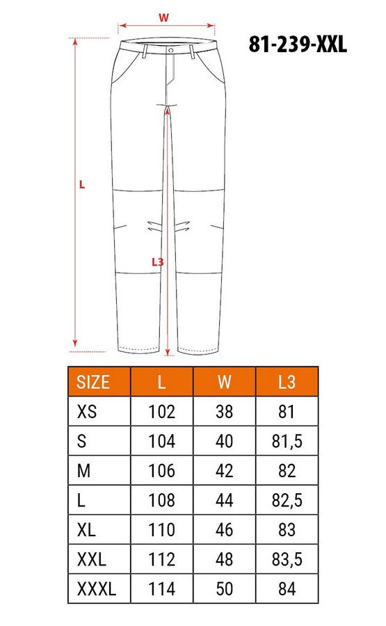 Spodnie robocze Hd Slim z odpinanymi kieszeniami, rozmiar M