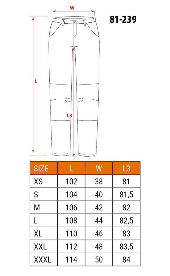 Hd Slim Arbeitshose mit abnehmbaren Taschen, Größe L