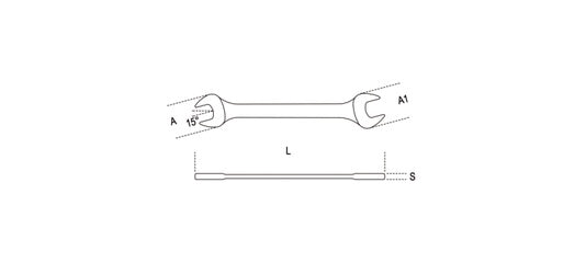 Double-ended Open-end Wrench 19*22mm