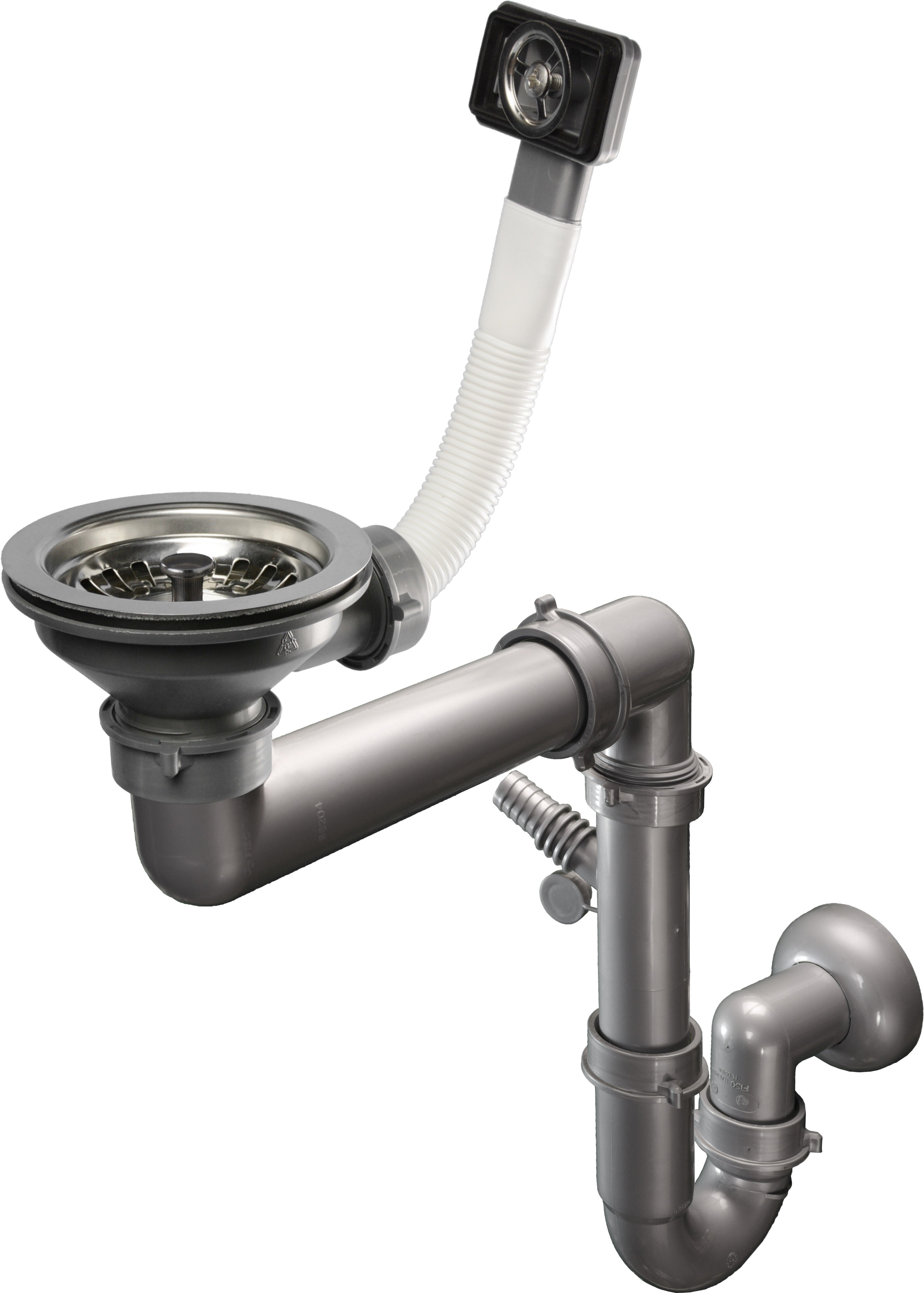 Sink Siphon 1 Bowl - With Overflow 3.5'