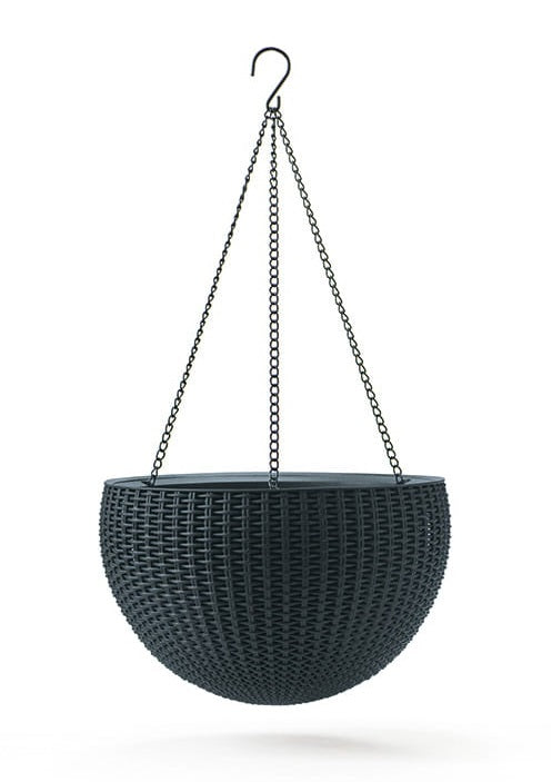 Keter Rattan Hanging Pot 8.6l - Graphite