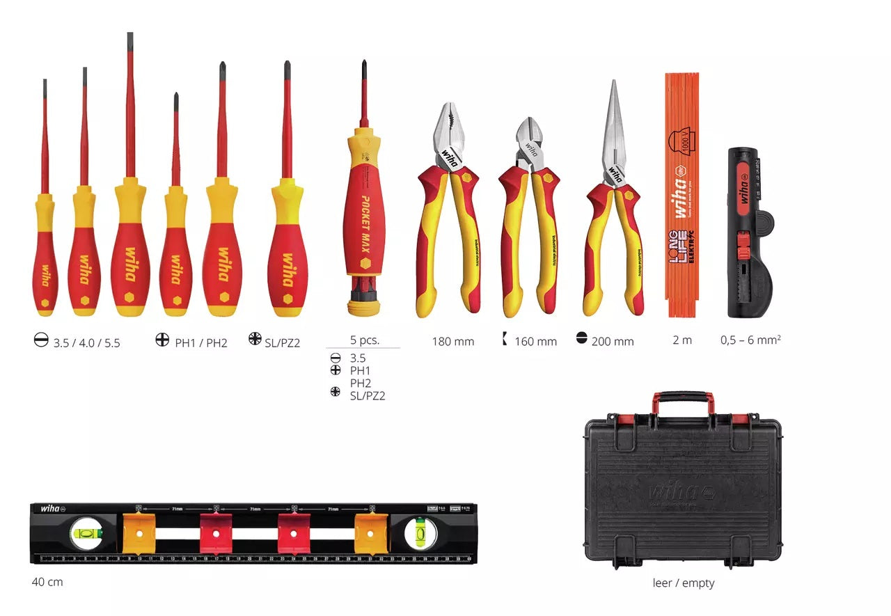 Mallette à outils pour électriciens Basic L 18 pcs.