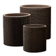 Set van 3 Keter cilinderplantenbakken S+m+l - Bruin